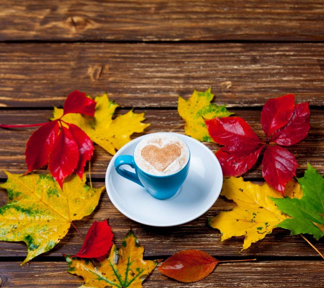 Доброе осеннее утро понедельника. Чашка осень. Осень кофе. Чашка и осенние листья. Осеннее утро картинки
