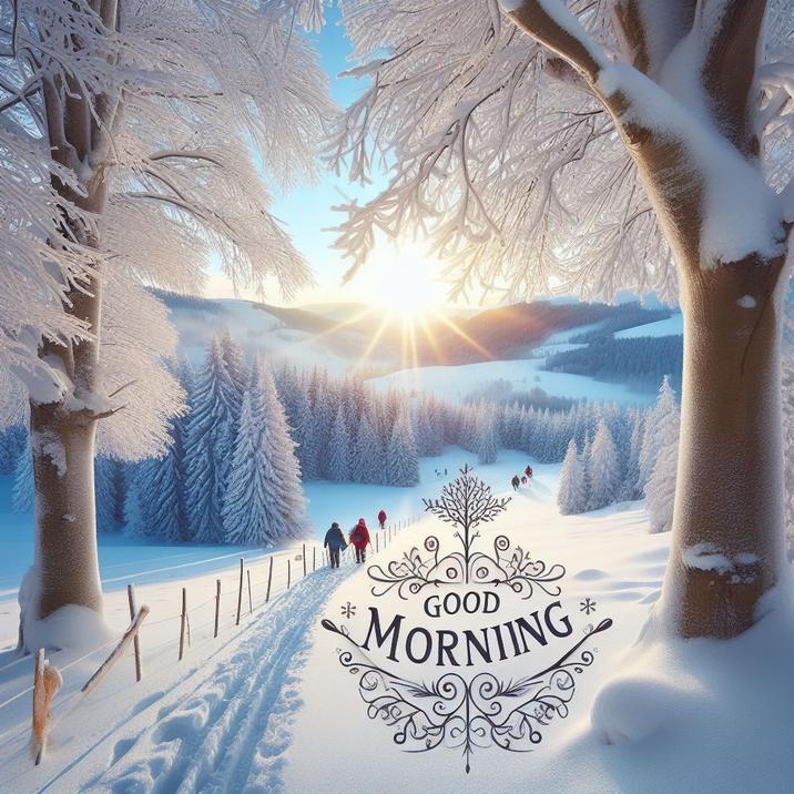 Свежие открытки живые с добрым утром Зима 04