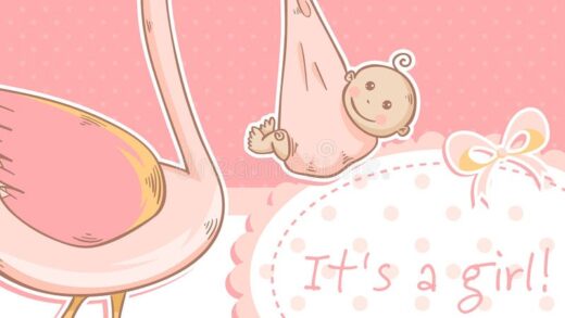 Милые открытки с рождением ребенка девочки 15